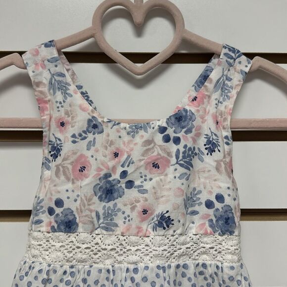Tommy Bahama Toddler Girls Floral Crocheted Tiered Halter Sundress Sz 24… - Picture 2 of 11